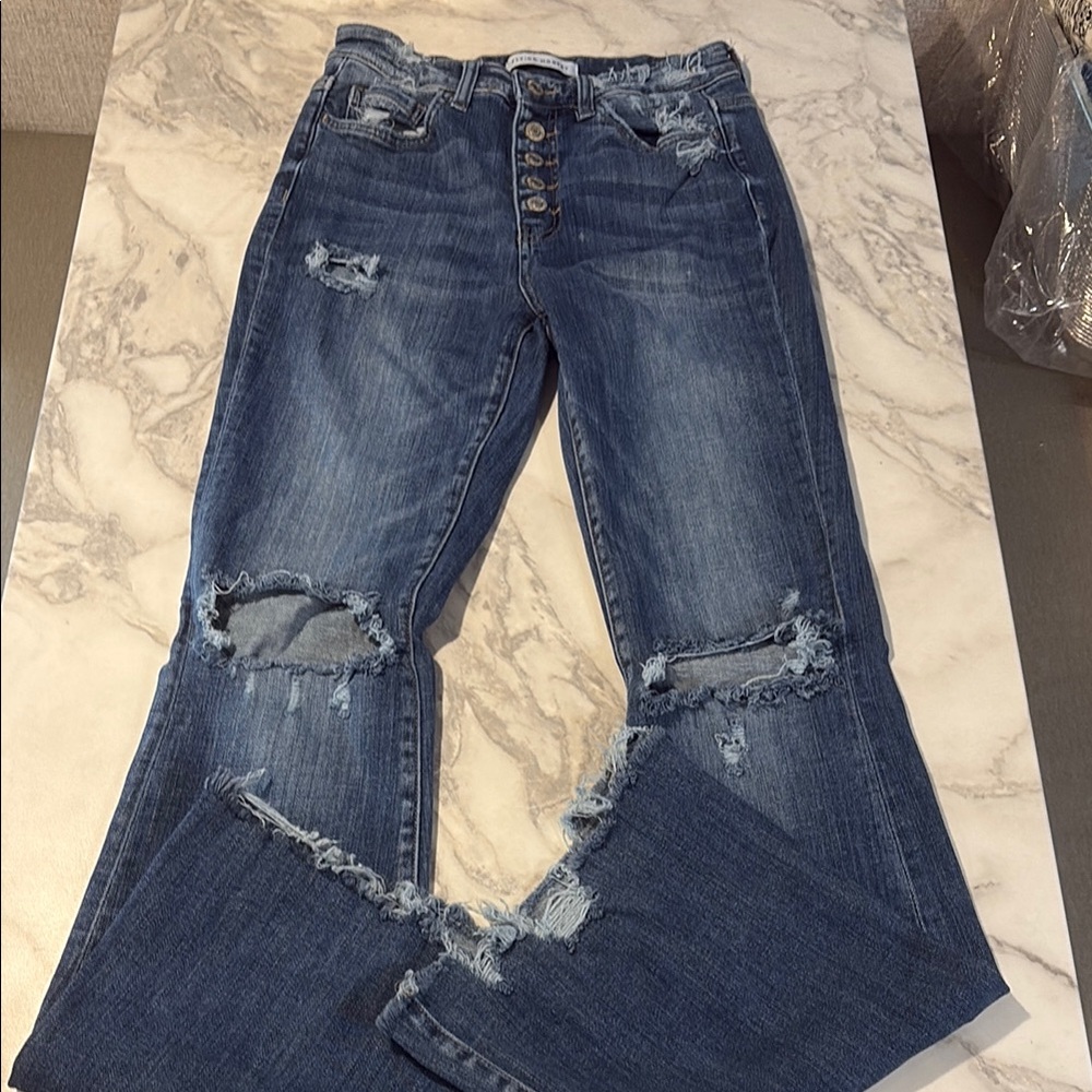 Flying Monkey Blue Flare Wide Leg Jeans